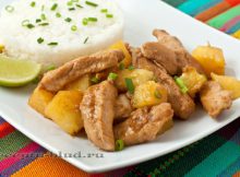 Рецепт жаренной курицы с ананасами