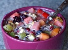 Рецепт фруктового салата с овсянкой