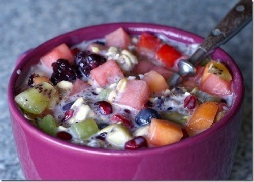 Рецепт фруктового салата с овсянкой